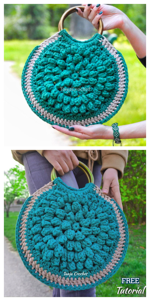 Round Bobble Bag Free Crochet Pattern Video Tutorial