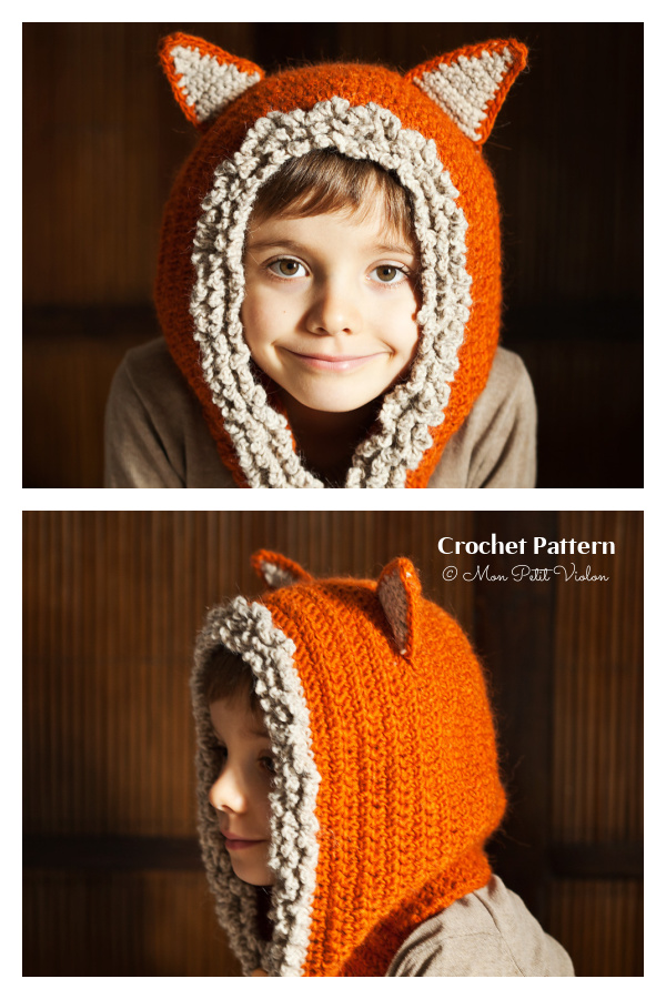 Fox / Wolf Hat Hoodie Crochet Pattern
