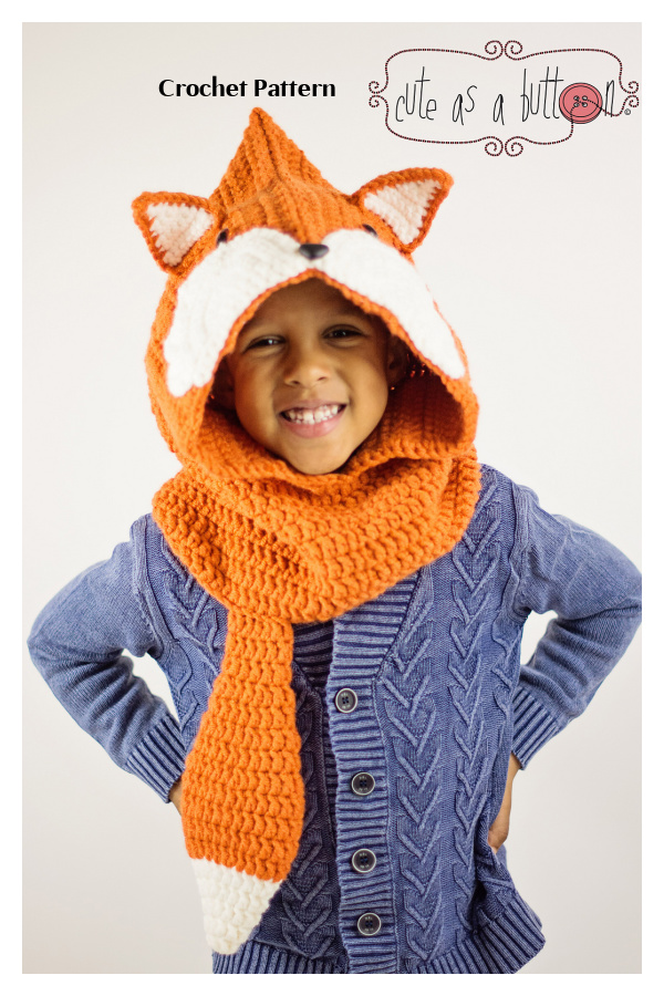 Cute-as-a-button fox Cowl Crochet Pattern