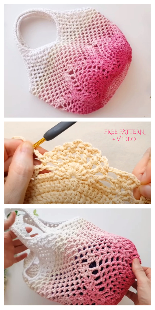 Pineapple Net Bag Free Crochet Pattern + Video