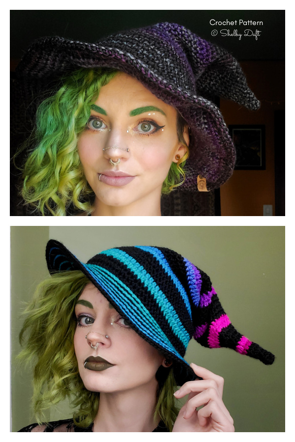 Adult Halloween Slouchy Witch Hat Crochet Pattern