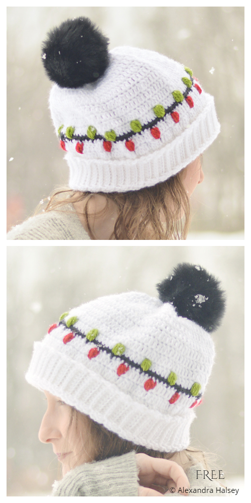 Christmas Vacation Beanie Free Crochet Patterns