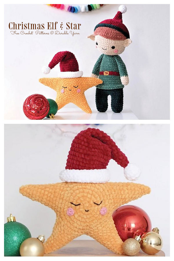 Christmas Crochet Elf & Star Amigurumi Free Patterns