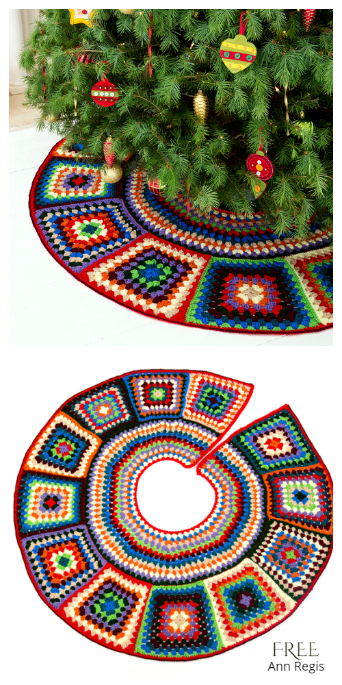 Granny Christmas Tree Skirt Free Crochet Pattern