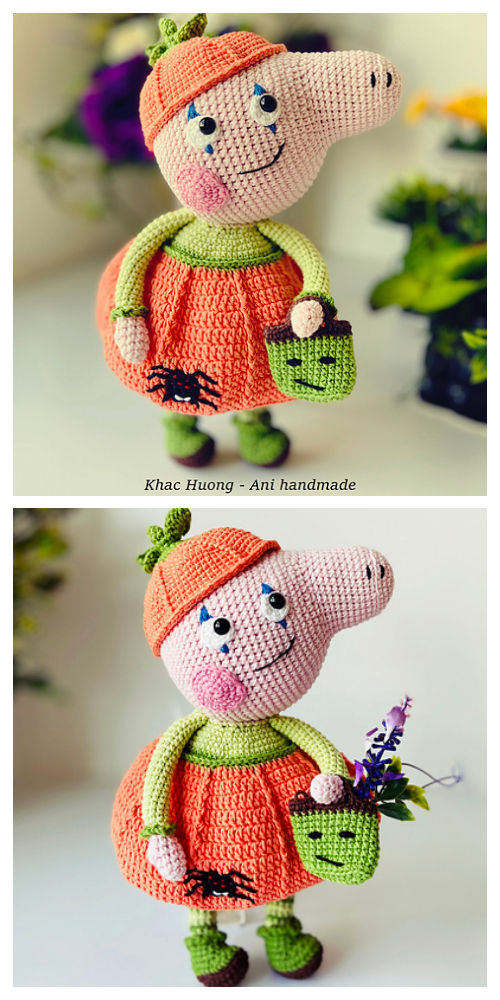Crochet Peppa Pig Pumpkin Doll Amigurumi Patterns