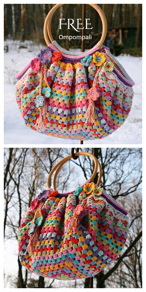 Granny Striped Bag Free Crochet Pattern