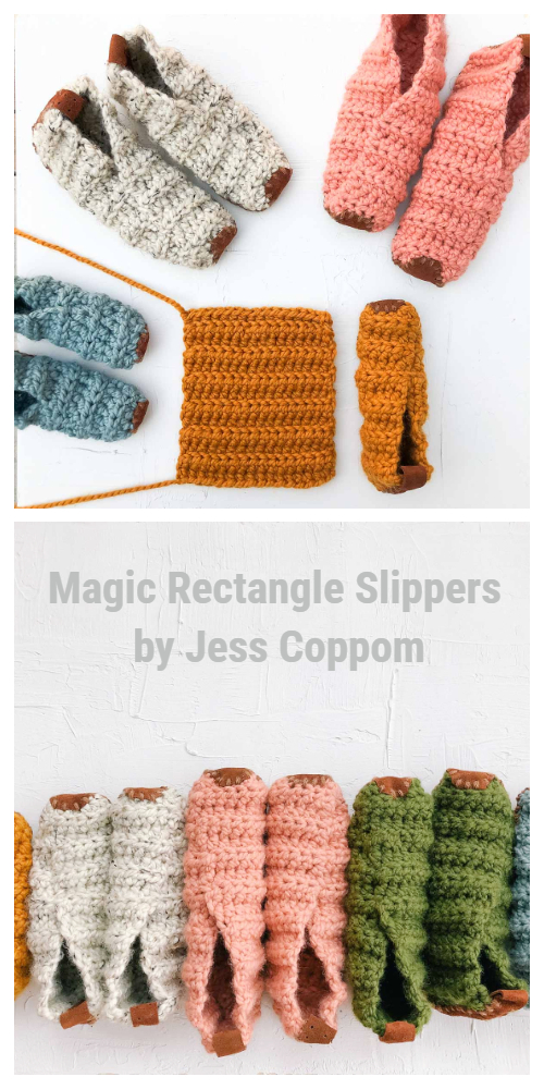 Magic Rectangle Slippers Free Crochet Pattern  