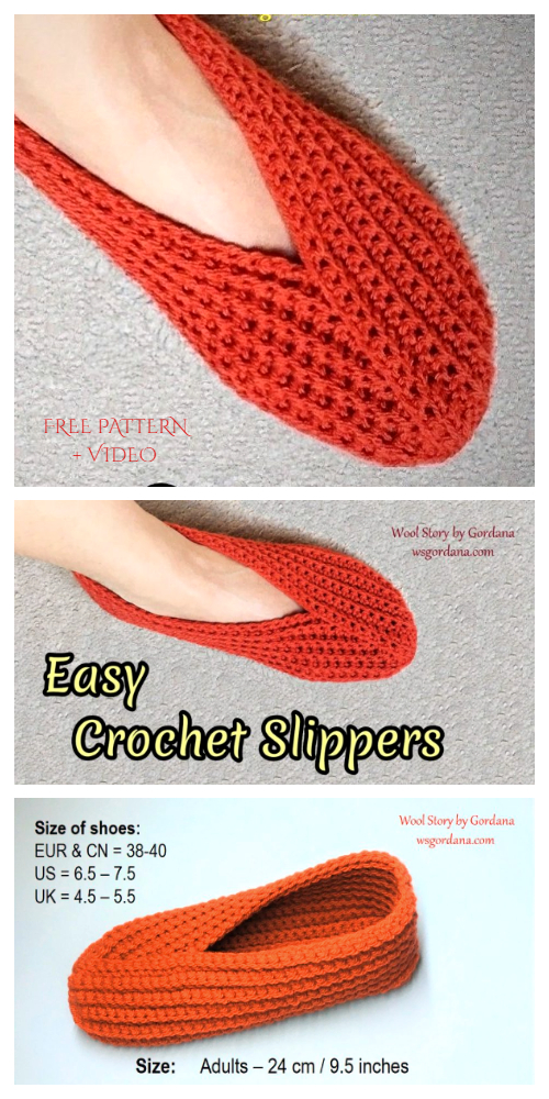 Easy Rectangle Slippers Free Crochet Pattern + Video