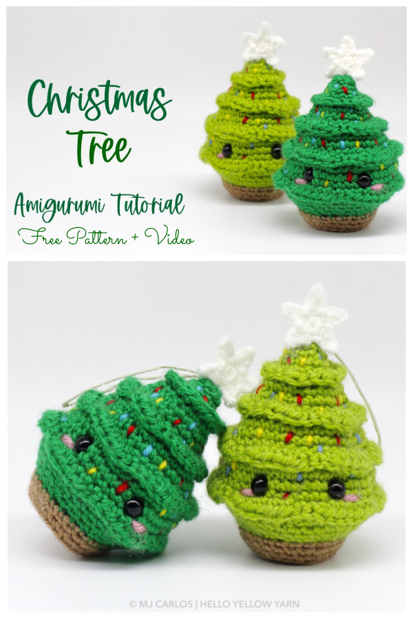 Christmas Tree Ornament Free Crochet Pattern + Video