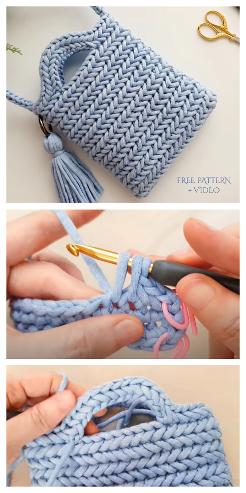 Herringbone Stitch Bag Free Crochet Pattern + Video