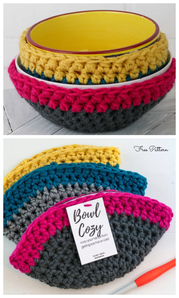 15 Minute Easy Crochet Bowl Cozy Free Crochet Patterns
