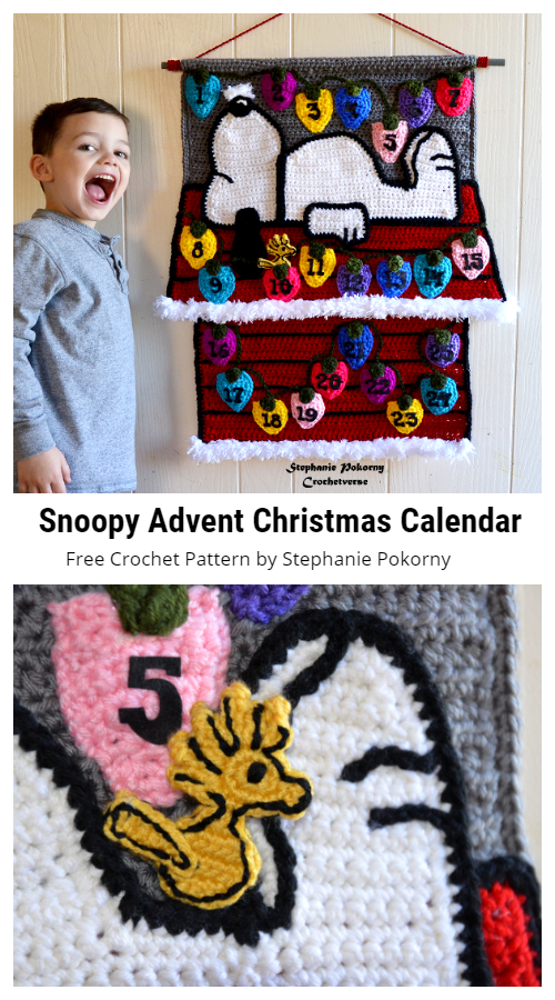 Snoopy Advent Christmas Calendar Free Crochet Patterns