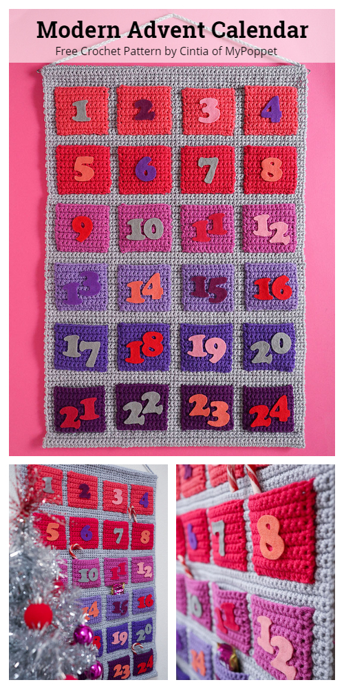 Modern Advent Christmas Calendar Free Crochet Patterns