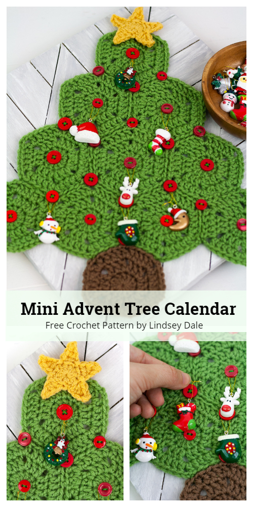 Mini Advent Christmas Tree Calendar Free Crochet Patterns