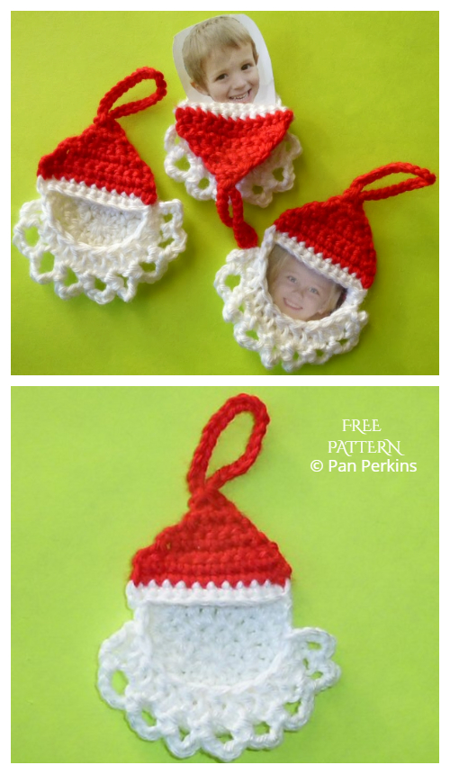 Santa Frame Ornament  Free Crochet Patterns