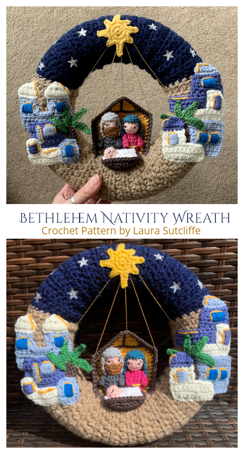 Bethlehem Nativity Wreath Crochet Patterns
