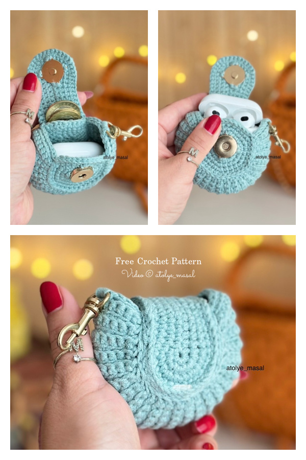 AirPods Cozy Pouch Earbud Case Free Crochet Video Tutorial