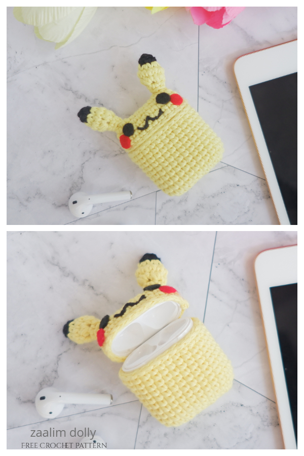 Pikachu Airpods Case Free Crochet Patterns
