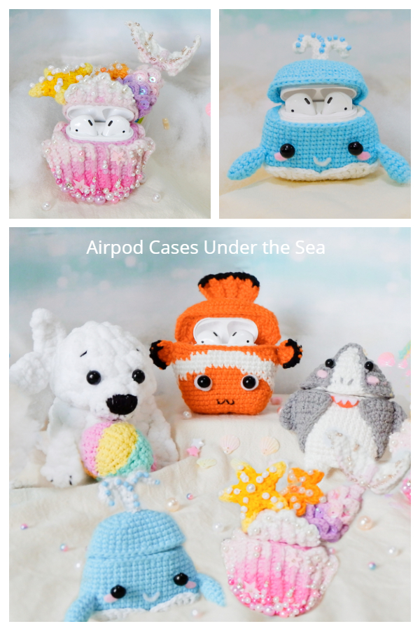 Under the Sea Airpod Cases Free Crochet Pattern Video Tutorial