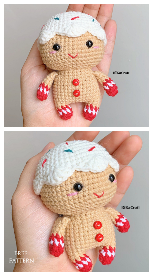 Christmas Crochet Gingerbread Man Amigurumi Free Patterns