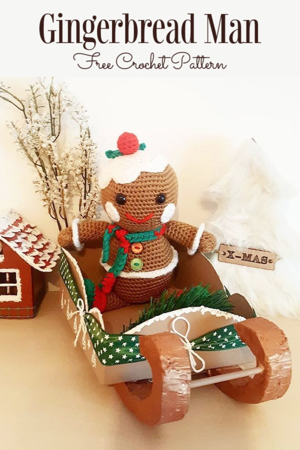 Christmas Crochet Gingerbread Man Amigurumi Free Pattern