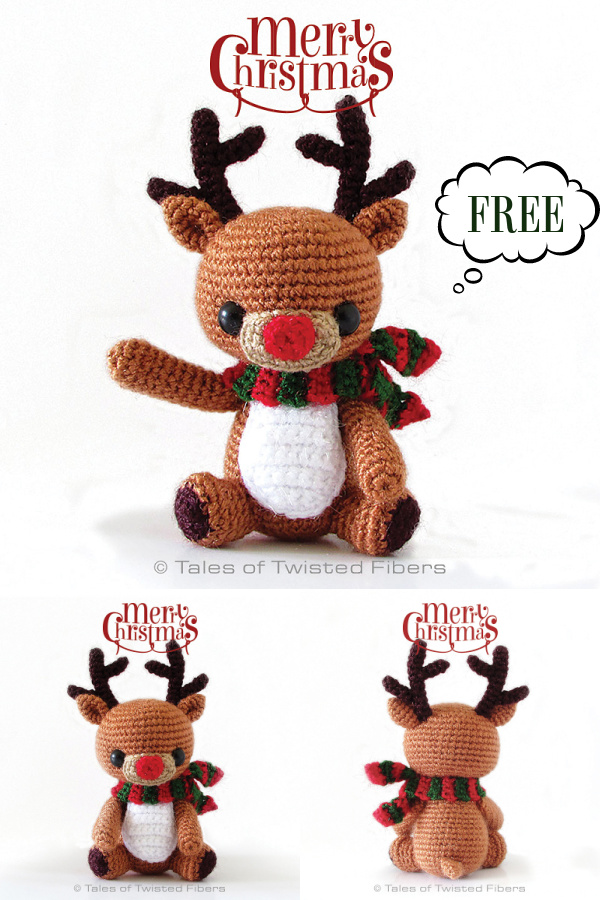 Christmas Crochet Rudy The Reindeer Amigurumi Free Patterns