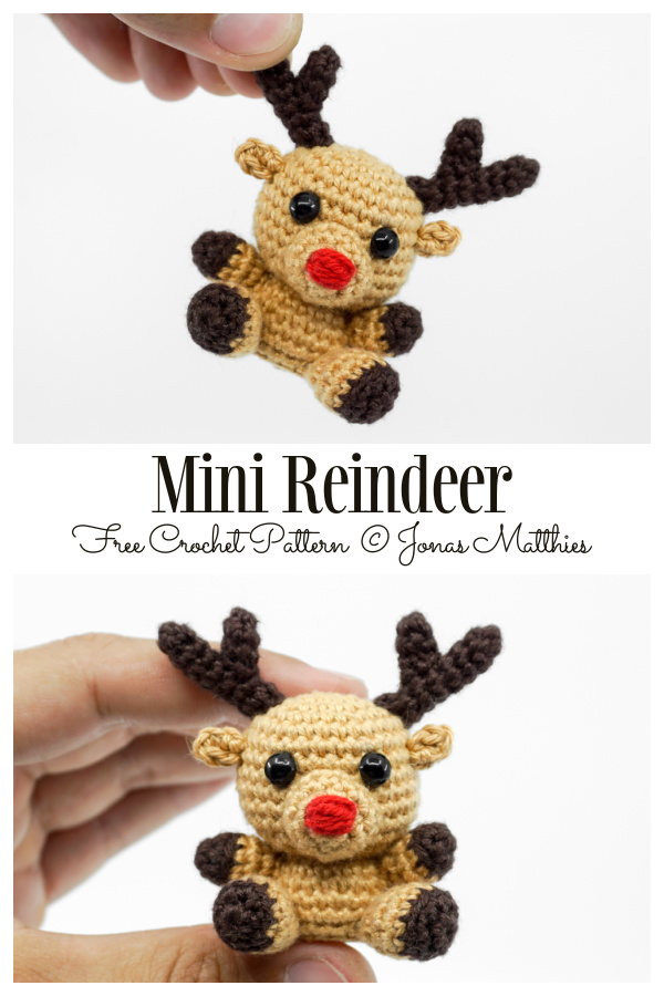 Crochet Mini Reindeer Amigurumi Free Patterns