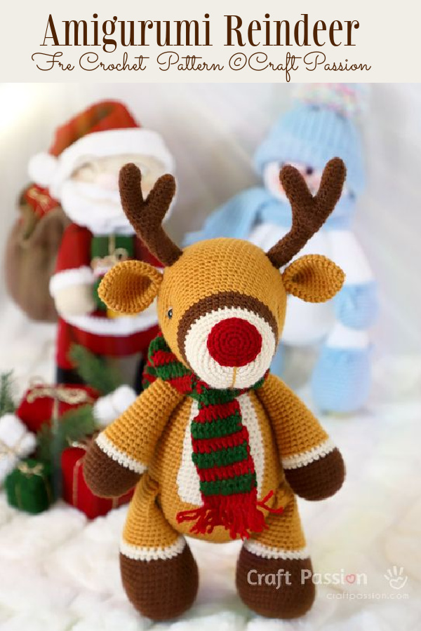 Christmas Crochet Bucky the Reindeer Amigurumi Free Patterns