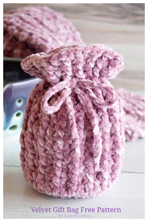 Velvet Gift Bag Free Crochet Pattern