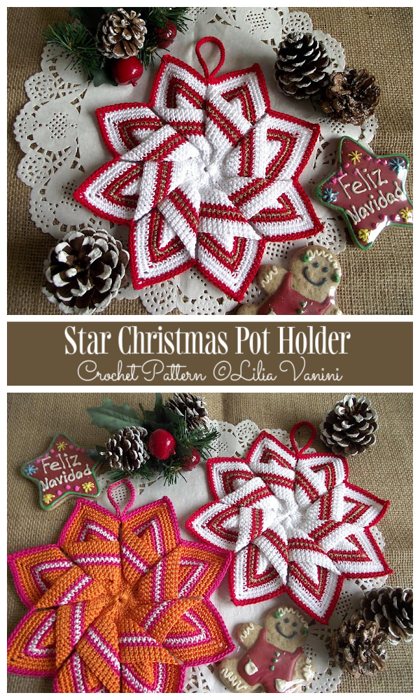 Star Christmas Pot Holder Crochet Patterns