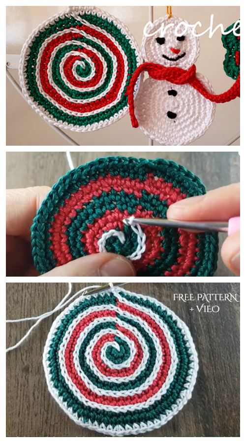 Christmas Bauble Potholder Free Crochet Patterns + Video