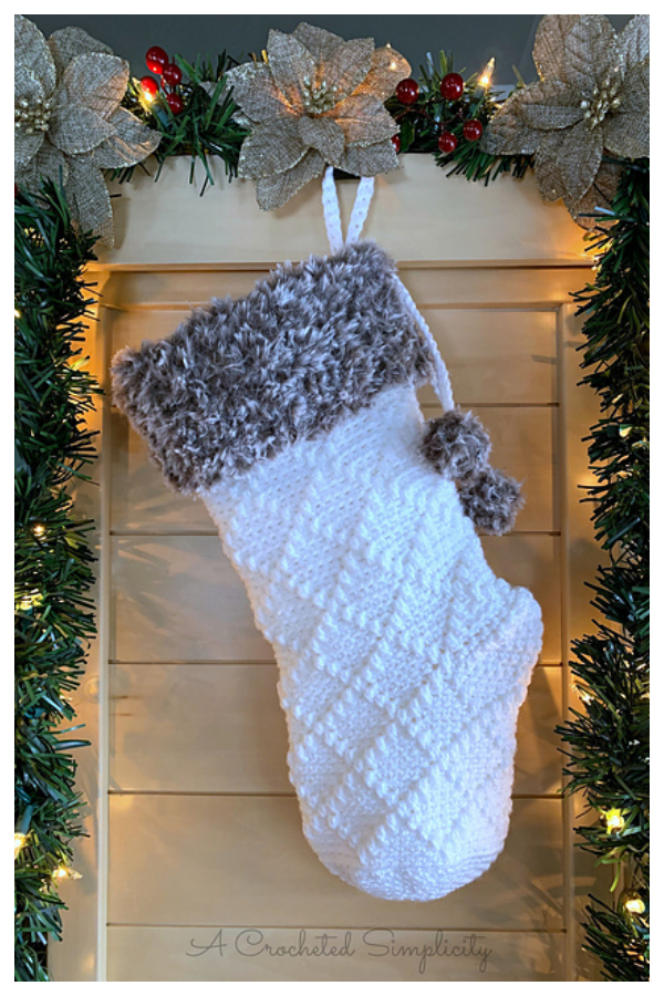 Diamonds & Fur Christmas Stockings Free Crochet Patterns