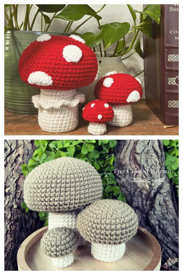 Crochet Mushroom Keychain Amigurumi Free Pattern