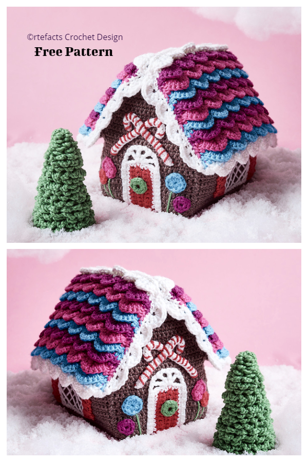 Christmas Gingerbread House Free Crochet Patterns 