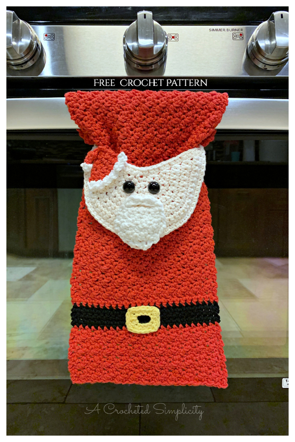 Santa Claus Kitchen Towel Free Crochet Patterns