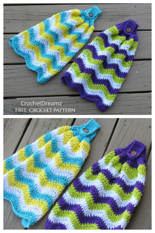 Chevron Kitchen Towel Free Crochet Patterns 