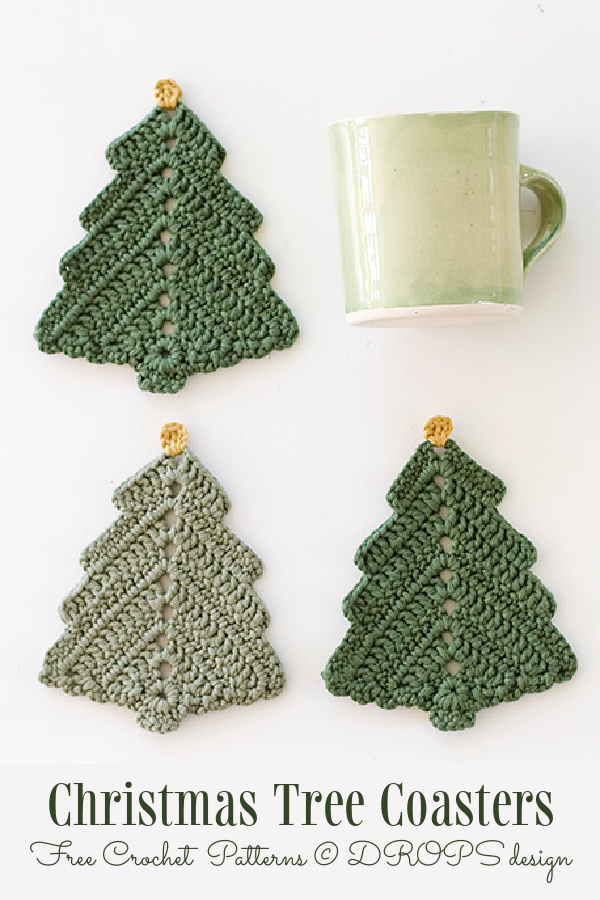 Christmas Tree Coasters Free Crochet Patterns
