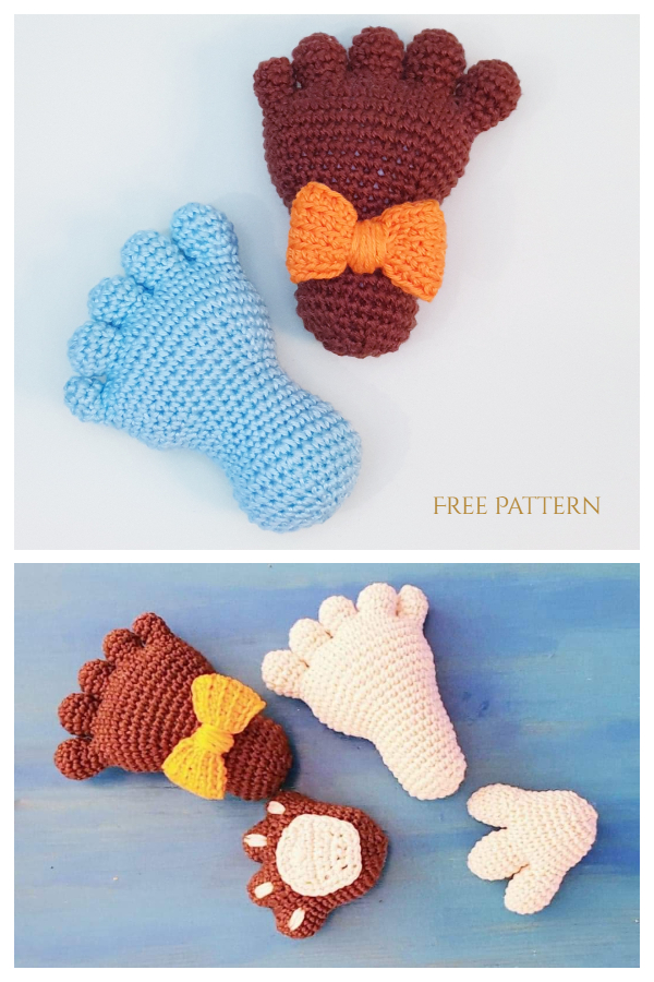 Crochet Baby Footprints Amigurumi Free Pattern + Video