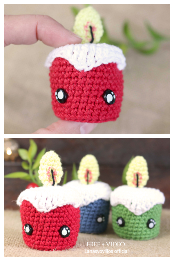 Crochet Tiny Candle Amigurumi Free Patterns + Video