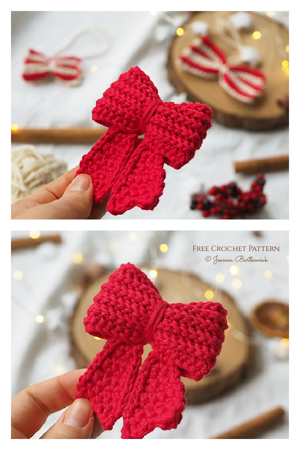 Elegant Christmas Bow Free Crochet Pattern