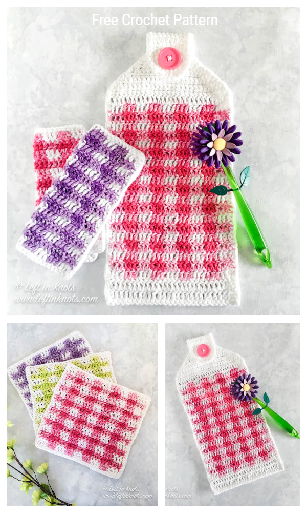 Buffalo Plaid Kitchen Towel - Free Crochet Towel Pattern - A