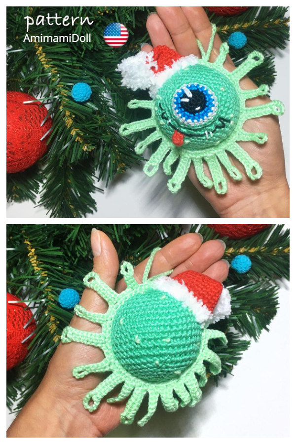 Amigurumi Virus Quarantine Christmas Ornaments Crochet Patterns