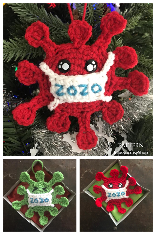 2020 Coronavirus Quarantine Christmas Ornaments Crochet Patterns