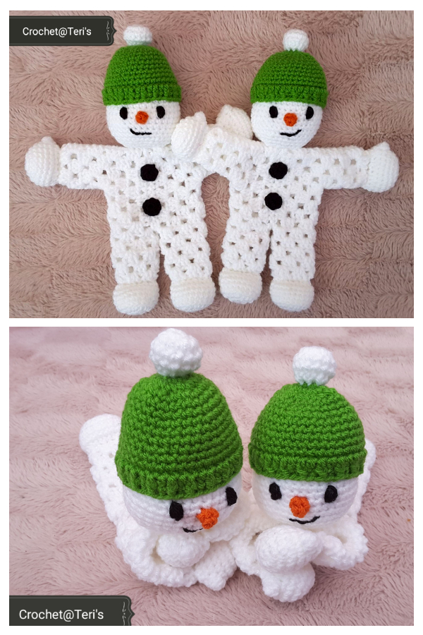 Snowman Granny Hexagon Lovey Crochet Patterns
