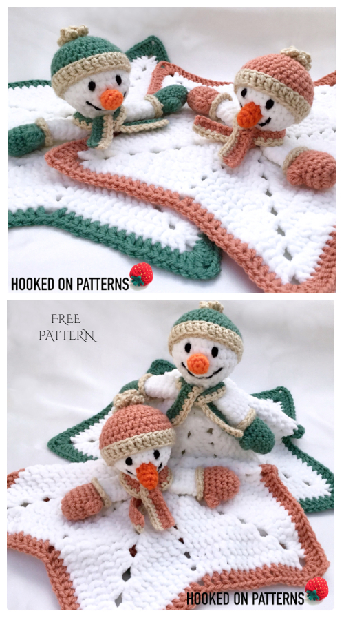 Snowman Lovey  Free Crochet Patterns