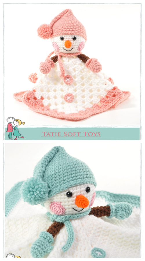 Snowman Lovey Security Blanket Crochet Patterns