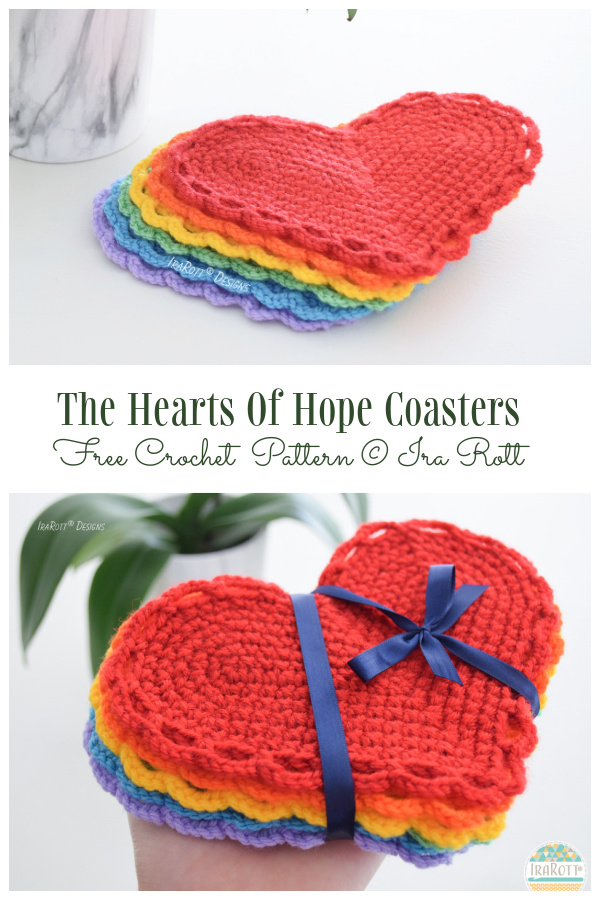 The Hearts Of Hope Coasters Free Crochet Patterns