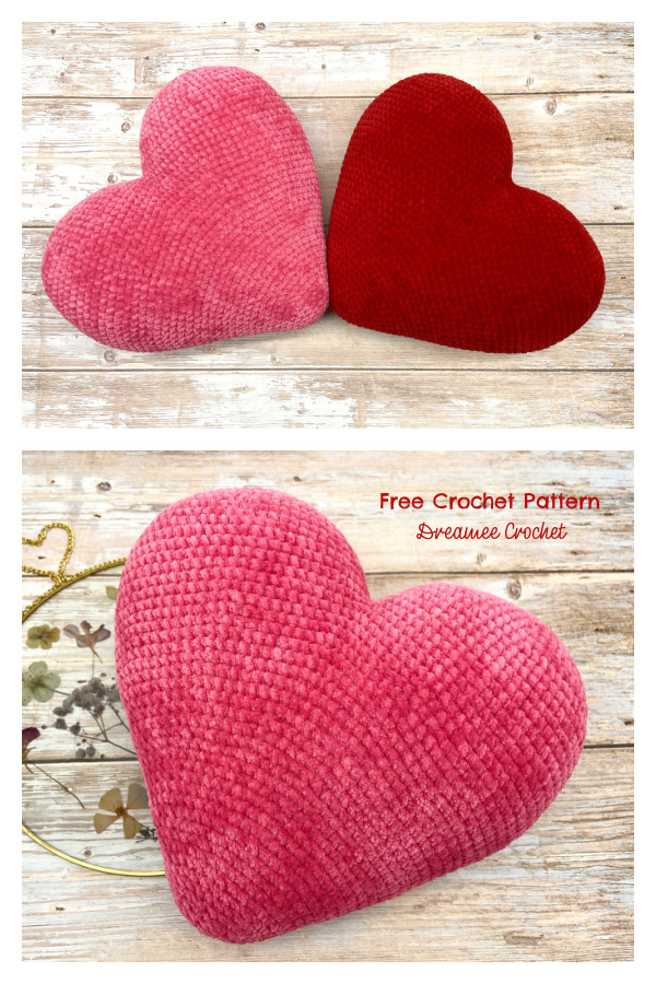 Soft & Cozy Heart Cushion Free Crochet Pattern