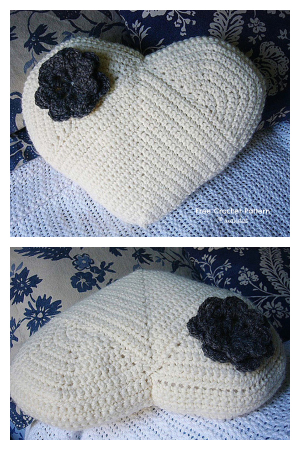 Valentine Pieces of My Heart Pillow Free Crochet Pattern