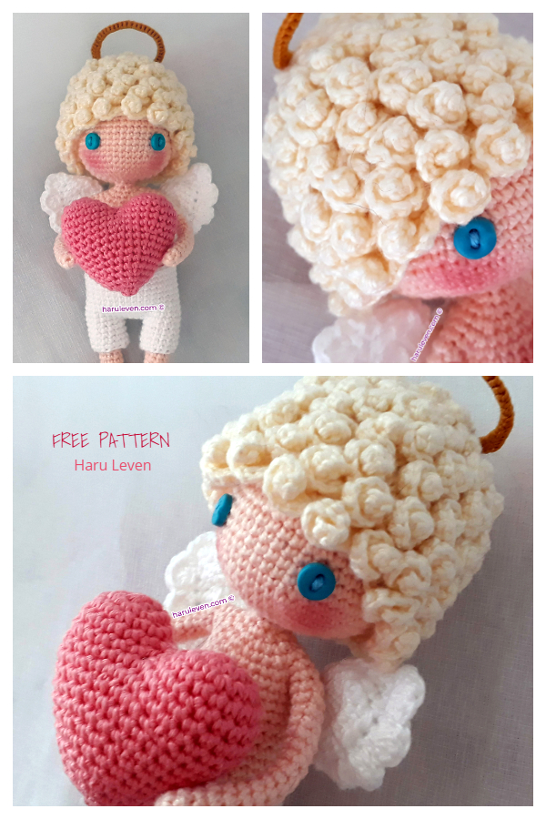 Crochet Valentine’s Cupid Angel Doll Amigurumi Free Patterns